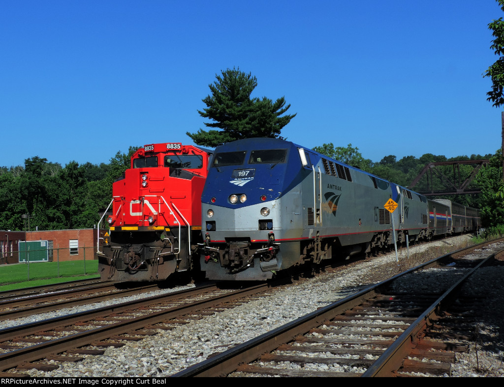Amtrak 197 passing CN 8835
